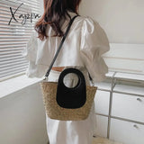 Xajzpa - Straw Summer Beach Bag Women Vintage Handmade Woven Shoulder Shell Fashion Tote Vacation