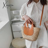 Xajzpa - Straw Summer Beach Bag Women Vintage Handmade Woven Shoulder Shell Fashion Tote Vacation