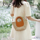 Xajzpa - Straw Summer Beach Bag Women Vintage Handmade Woven Shoulder Shell Fashion Tote Vacation