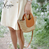 Xajzpa - Straw Summer Beach Bag Women Vintage Handmade Woven Shoulder Shell Fashion Tote Vacation