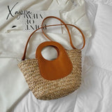 Xajzpa - Straw Summer Beach Bag Women Vintage Handmade Woven Shoulder Shell Fashion Tote Vacation