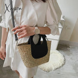 Xajzpa - Straw Summer Beach Bag Women Vintage Handmade Woven Shoulder Shell Fashion Tote Vacation