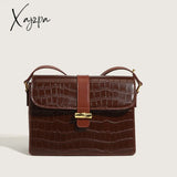 Xajzpa - Stylish Crocodile Pattern Crossbody Shoulder Bag Durable Pu Leather Purse For Women’s