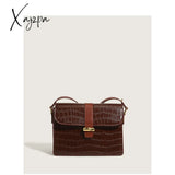 Xajzpa - Stylish Crocodile Pattern Crossbody Shoulder Bag Durable Pu Leather Purse For Women’s