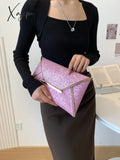 Xajzpa - Stylish Glitter Clutch Wallet Flap Coin Purse Lightweight Portable Evening Bag For Party