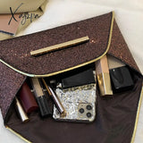 Xajzpa - Stylish Glitter Clutch Wallet Flap Coin Purse Lightweight Portable Evening Bag For Party