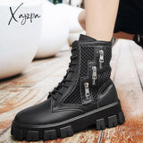 Xajzpa - Summer Breathable Men Boots Fashion Street Style Casual Shoes Personalized Trend High Top