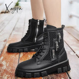 Xajzpa - Summer Breathable Men Boots Fashion Street Style Casual Shoes Personalized Trend High Top