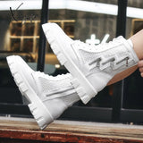 Xajzpa - Summer Breathable Men Boots Fashion Street Style Casual Shoes Personalized Trend High Top