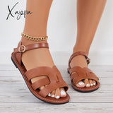 Xajzpa - Summer Buckle Strap Sandals Open Toe Flat Beach