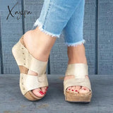 Xajzpa - Summer Comfortable Bottom Shoes Women Sandals Casual Beach Fashion Ladies Sandal Rivets