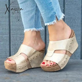 Xajzpa - Summer Comfortable Bottom Shoes Women Sandals Casual Beach Fashion Ladies Sandal Rivets