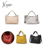 Xajzpa - Summer European And American Style Fashion Handbag Lady Chain Soft Genuine Leather Tote