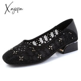 Xajzpa - Summer Fashion Pumps Cut-Outs Women Crystal Casual Ladies Shoes High Heels Tenis Feminino