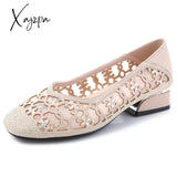 Xajzpa - Summer Fashion Pumps Cut-Outs Women Crystal Casual Ladies Shoes High Heels Tenis Feminino