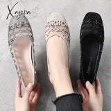 Xajzpa - Summer Fashion Pumps Cut-Outs Women Crystal Casual Ladies Shoes High Heels Tenis Feminino