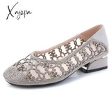 Xajzpa - Summer Fashion Pumps Cut-Outs Women Crystal Casual Ladies Shoes High Heels Tenis Feminino