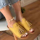 Xajzpa - Summer Female Flat Slippers Women’s Fashion Tassel Comfortable Shoes Ladies Leopard New