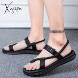 Xajzpa - Summer Men Sandalias Hombre Gladiator Sandals For Male Roman Beach Shoes Flip Flops Slip