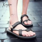 Xajzpa - Summer Men Sandalias Hombre Gladiator Sandals For Male Roman Beach Shoes Flip Flops Slip