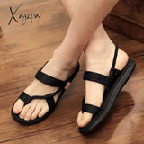 Xajzpa - Summer Men Sandalias Hombre Gladiator Sandals For Male Roman Beach Shoes Flip Flops Slip