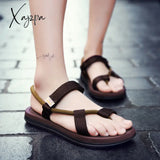 Xajzpa - Summer Men Sandalias Hombre Gladiator Sandals For Male Roman Beach Shoes Flip Flops Slip