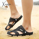 Xajzpa - Summer Men’s Slippers 8 Slip-On Garden Shoes Breathable Man Sandals Plus Size Male Beach