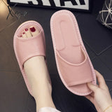 Xajzpa - Summer New Shoes Women Leather Home Slippers Unisex Flat Non-Slip Open Toe Wear Resistant