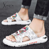 Xajzpa - Summer Slippers Men’s Word 2023 New Outdoor Beach Shoes Chinese Wind Trend Non-Slip