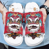 Xajzpa - Summer Slippers Men’s Word 2023 New Outdoor Beach Shoes Chinese Wind Trend Non-Slip