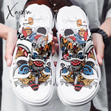 Xajzpa - Summer Slippers Men’s Word 2023 New Outdoor Beach Shoes Chinese Wind Trend Non-Slip