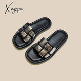 Xajzpa - Summer Slippers Women Flat Luxury Outdoor Beach Flip Flops Female Sandals Sexy Trend Brand Design Slides Shoes for Woman 2023