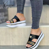 Xajzpa - Summer Slippers Women's Open Toe Shoes New Wedge Platform Sandals Beach Party Outdoor Casual Ethnic Style Women's Shoes