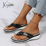 Xajzpa - Summer Slippers Women’s Open Toe Shoes New Wedge Platform Sandals Beach Party Outdoor