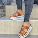 Xajzpa - Summer Slippers Women’s Open Toe Shoes New Wedge Platform Sandals Beach Party Outdoor