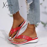 Xajzpa - Summer Slippers Women’s Open Toe Shoes New Wedge Platform Sandals Beach Party Outdoor