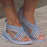 Xajzpa - Summer Sport Sandals Thick Sole Open Toe Casual Platform Slide Soft Wedges Shoes Footwear