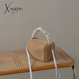 Xajzpa - Summer Straw Crossbody Bags For Women Fashion Pleated Handle Designer Ladies Handbags Small Square Bag WHDV2147