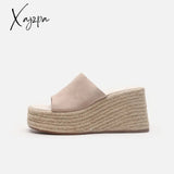 Xajzpa - Summer Wedges Slippers Women Platform High Heels Flip Flop Ladies Outdoor Beach Shoes