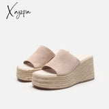 Xajzpa - Summer Wedges Slippers Women Platform High Heels Flip Flop Ladies Outdoor Beach Shoes