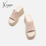 Xajzpa - Summer Wedges Slippers Women Platform High Heels Flip Flop Ladies Outdoor Beach Shoes