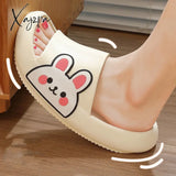 Xajzpa - Summer Women Cute Cartoon Slides Platform Flat Heel Eva Sole Soft Non Slip Lightweight