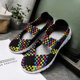 Xajzpa - Summer Women Shoes Lady Hand Made Flats Sneakers Breathable Lightweight Flat Manual Woven