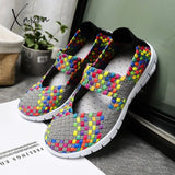 Xajzpa - Summer Women Shoes Lady Hand Made Flats Sneakers Breathable Lightweight Flat Manual Woven