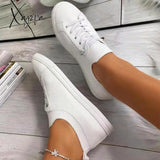 Xajzpa - Summer Women Shoes Mesh Light Breathable Flats Female Trainers Fashion Casual Mujer White