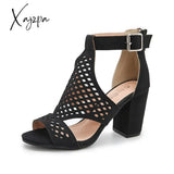 Xajzpa - Summer Women’s Chunky High Heel Sandals Elegant Cutout Open Toe Ankle Strap Dress Shoes