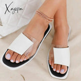 Xajzpa - Summer Women’s Flat Sandals Ladies Casual Patchwork Open-Toe Mixed Color Outdoor Beach