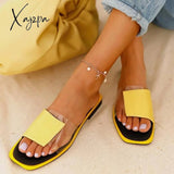 Xajzpa - Summer Women’s Flat Sandals Ladies Casual Patchwork Open-Toe Mixed Color Outdoor Beach