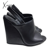 Xajzpa - Summer Women’s Shoes Peep Toe High Heels Wedge Sandals Slingback Ladies Daily Comfort