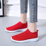 Xajzpa - Summer Women’s Sneakers Vulcanized Shoes Sock Sneakers Women Slip On Flat Plus Size